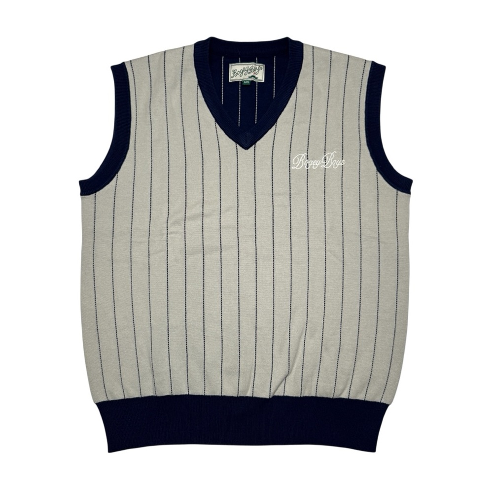 Bogey Boys V-Neck Pinestripe Golf Sweater Vest Ebbets Field Collab Size Med NWOT